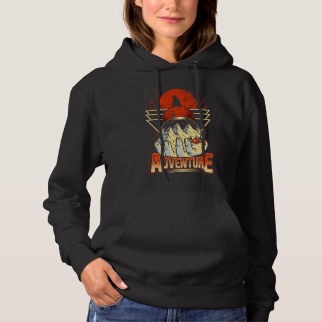 Pull À Capuche Retro Sunset Adventure Mountain Extérieur Randonne (Devant)