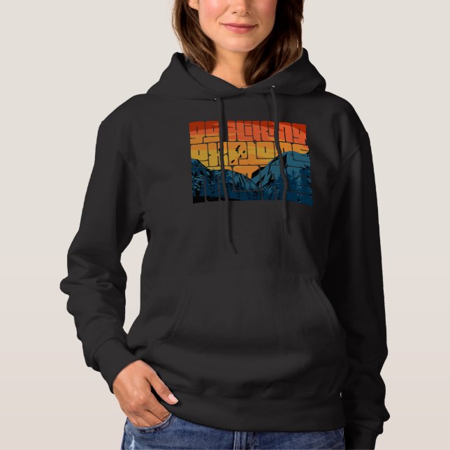 Pull À Capuche Retro Sunset Paysage Randonnée Aventure Explorez (Devant)