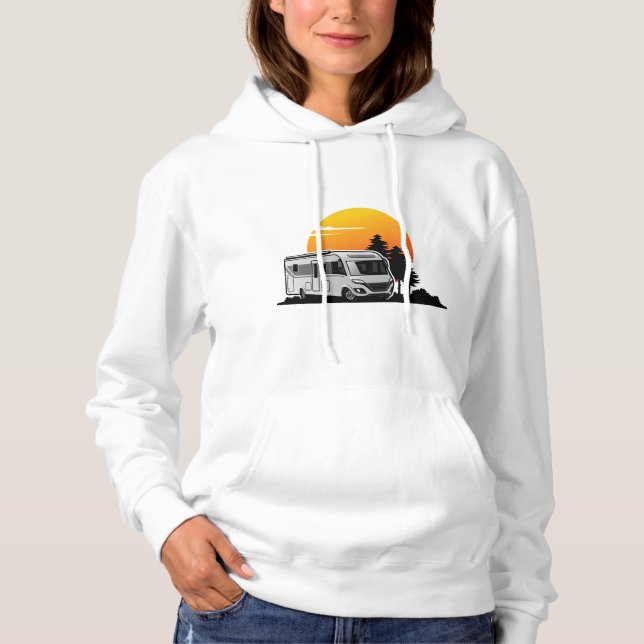 Pull À Capuche Retro Sunset RV Motorhome Propriétaire Cadeau, voi (Devant)