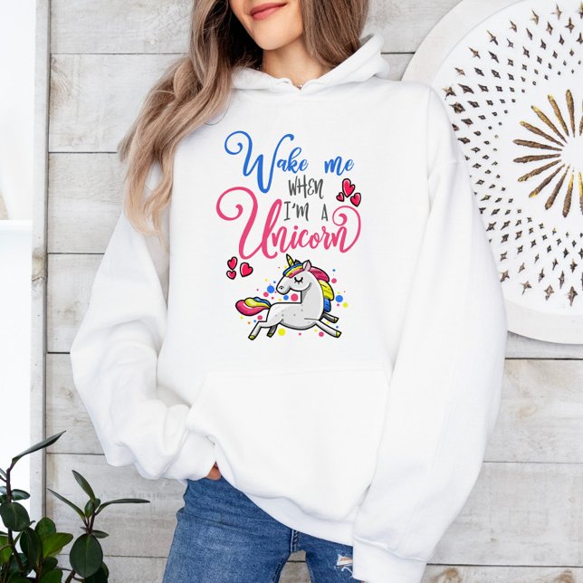 Pull À Capuche Réveillez-moi quand je suis une licorne (Créateur téléchargé)