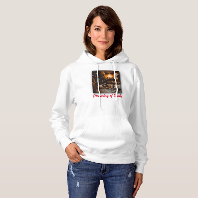 Pull À Capuche Rêver de Père Noël (Devant entier)