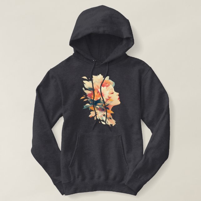 Pull À Capuche Révérie florale (Design devant)