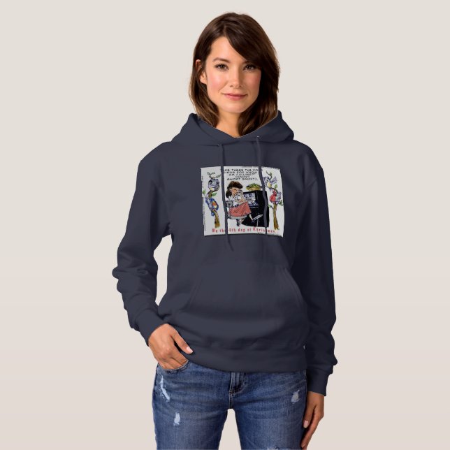 Pull À Capuche Rick London Ernestine Oiseaux de Noël Xmas (Devant entier)