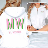 Rose clair + Monogramme vert Soirée de mariage Zip
