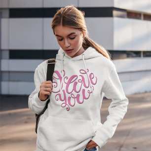 Pull À Capuche Rose Je T'Aime
