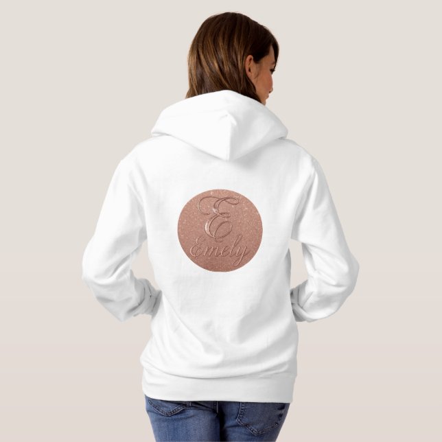 Pull À Capuche Rose personnalisé Parties scintillant Gold Design  (Dos entier)