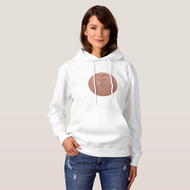 Pull À Capuche Rose personnalisé Parties scintillant Gold Design  (Devant entier)
