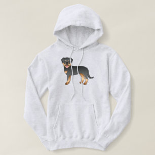 Pull À Capuche Rottweiler noir et feu Chien de dessin animé migno
