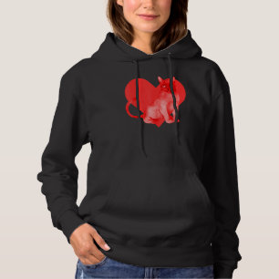 Pull À Capuche Rouge Coeur mignon animal meilleur ami Chat birman