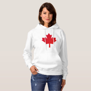Pull À Capuche Rouge de feuille d'érable du Canada
