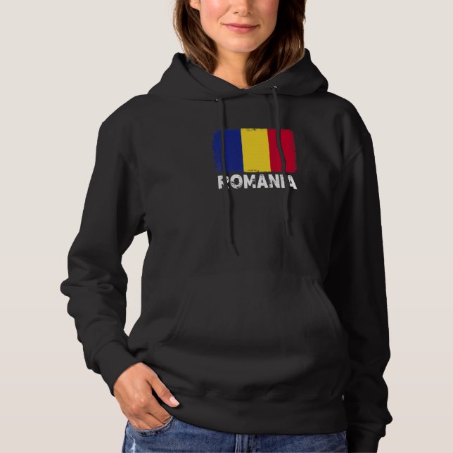 Pull À Capuche Roumanie Drapeau Soutien Roumain Personnes Femmes  (Devant)