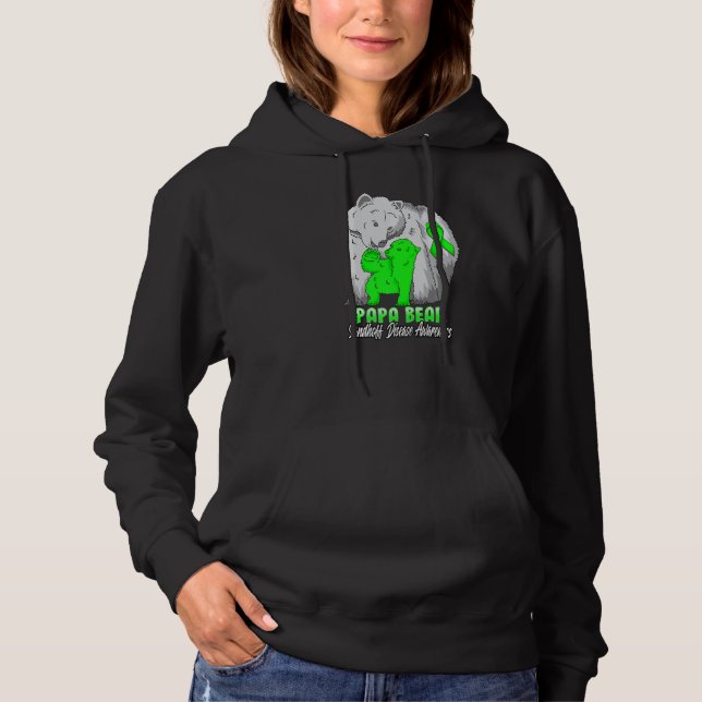 Pull À Capuche Ruban de sensibilisation à l'ours Papa pour la mal (Devant)