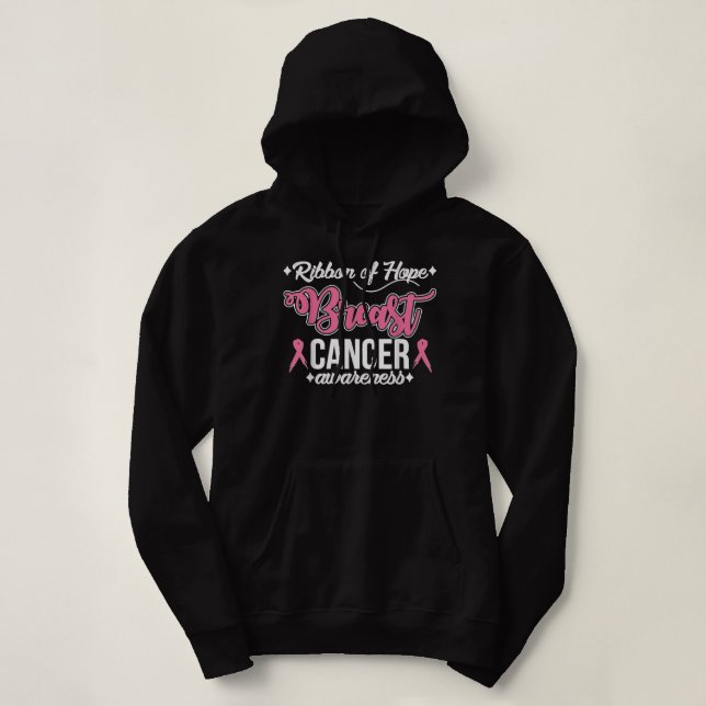 Pull À Capuche Ruban d'espoir Sensibilisation au cancer du sein (Design devant)