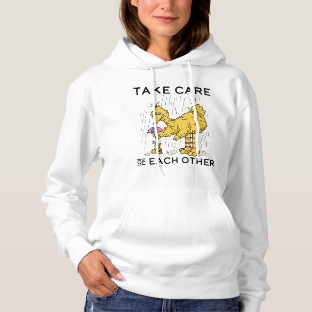 Pull À Capuche Rue Sésame | Big Bird Prenez soin de vous (Devant)