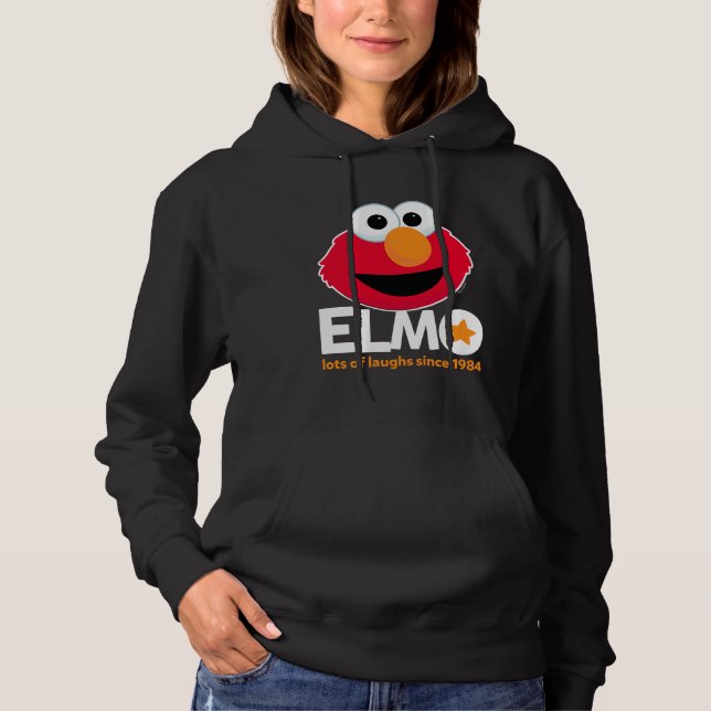 Pull À Capuche Rue Sésame | Elmo Beaucoup de rires depuis 1984 (Devant)