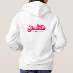 Pull À Capuche Runher Runher Runher Pink Bold Retro Font Motivati