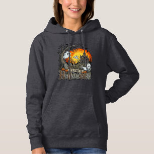 Pull À Capuche Sa Maison Hantée Halloween Cimetière Effrayant