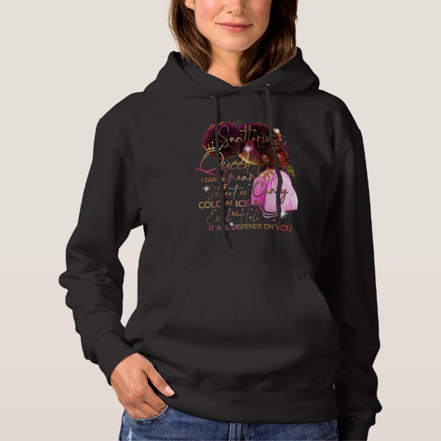 Pull À Capuche Sagittarius Queen Sweet Comme Bonbons Anniversaire (Devant)