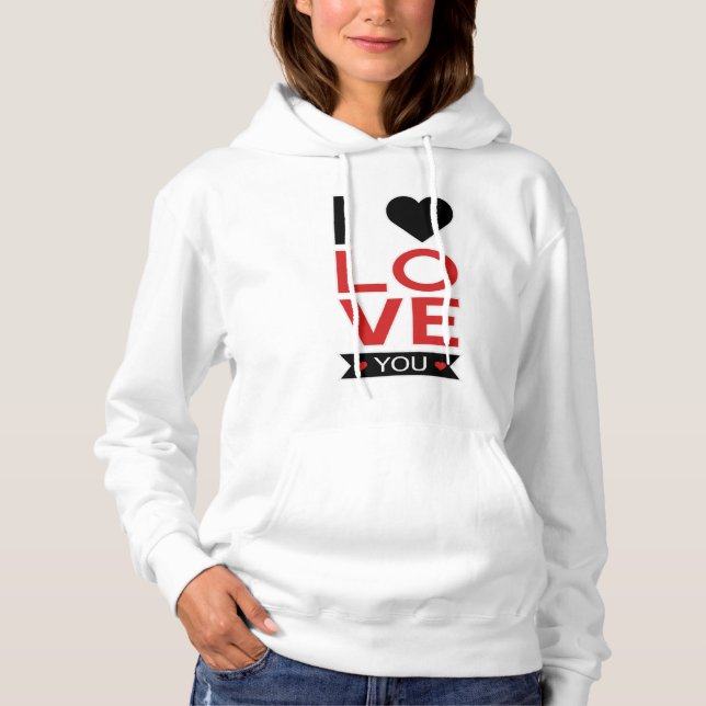 Pull À Capuche Saint Valentin Coeur Amour Couples Idée Cadeau mig (Devant)
