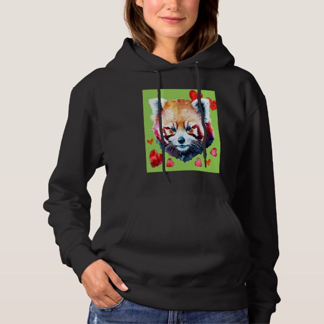 Pull À Capuche Saint-Valentin Cœur d'amour Panda rouge petite ami (Devant)