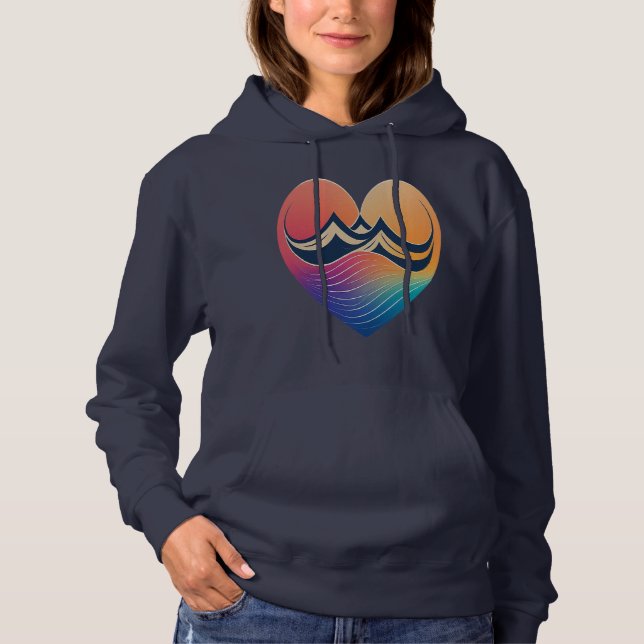 Pull À Capuche Saint Valentin : Symbole d'amour du coeur au coeur (Devant)