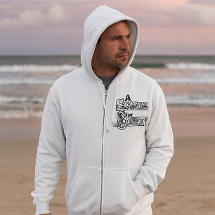 Pull À Capuche Saison de sécurité Motivation noir et blanc