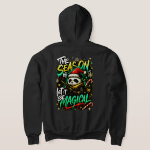 Pull À Capuche Samurai Panda Magie de Noël Vacances d'Hiver Edgy