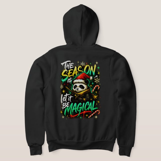 Pull À Capuche Samurai Panda Magie de Noël Vacances d'Hiver Edgy (Couchage Retour)