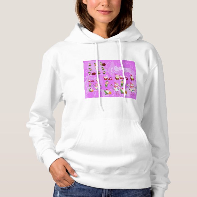 Pull À Capuche Santa Magical Pink New Year  (Devant)