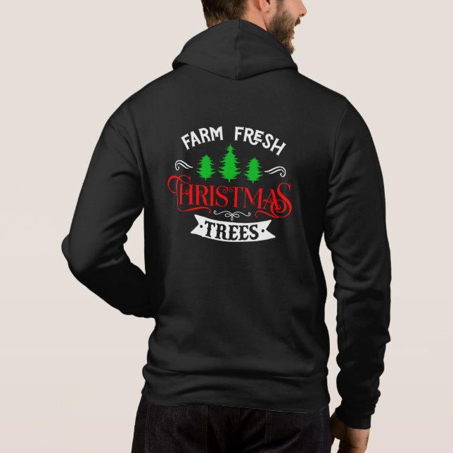 Pull À Capuche Sapins de Noël Frais de la Ferme Design-54390 (Dos)