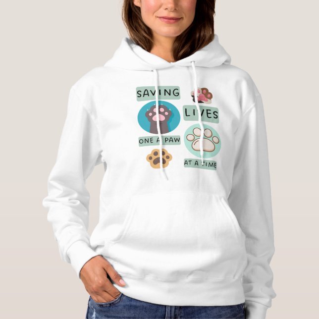 Pull À Capuche Saving Lives One Paw At A Time – Vet Animal Design (Devant)