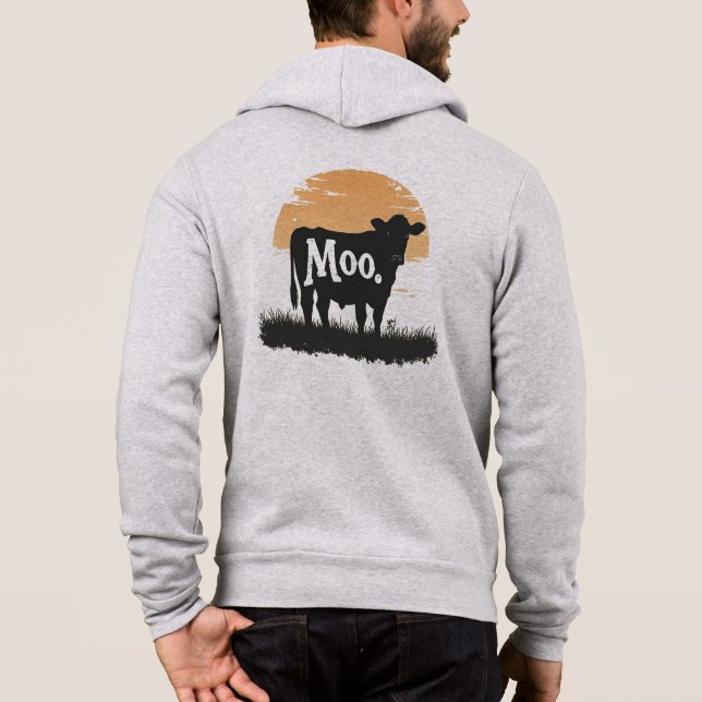 Pull À Capuche Say Moo — Cute Cow Silhouette (Dos)