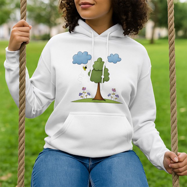 Pull À Capuche Scène de la nature des abeilles et des arbres avec (Créateur téléchargé)