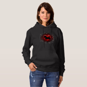 Pull À Capuche Scottish Terrier, coeur, silhouette, neige, rouge