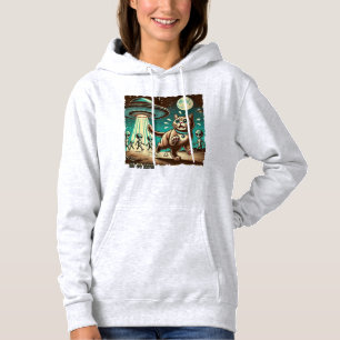 Pull À Capuche Selfie OVNI de chat : Invasion Vintage (Sweat - sh