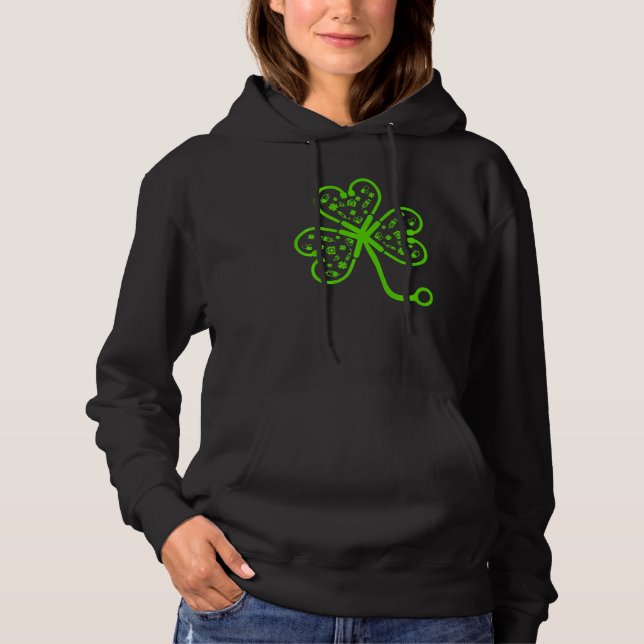 Pull À Capuche Shamrock Stethoscope Infirmière Jour de la Saint P (Devant)