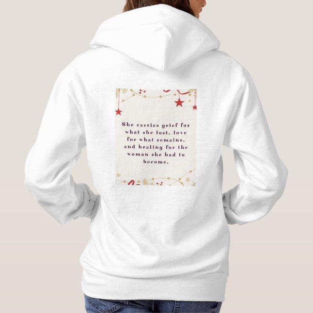 Pull À Capuche She Became™ – A Poetic Healing Quote for Women (Dos)