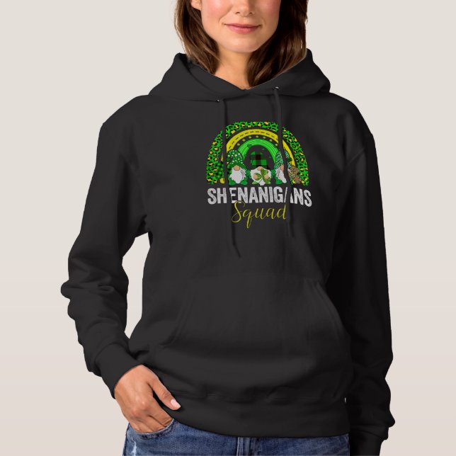 Pull À Capuche Shenanigans Squad Irlandais Gnomes Rainbow St Patr (Devant)