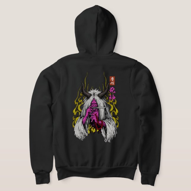 Pull À Capuche Shinigami Death Spirit Japanese Demon Double Print (Couchage Retour)