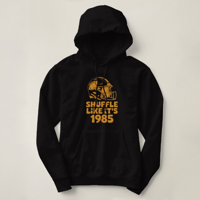 Pull À Capuche Shuffle Like It’s 1985 Retro Football Helmet shirt (Design devant)