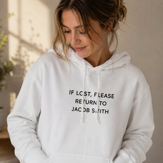 Pull À Capuche SI PERDU RETOURNEZ À Nom personnalisé (Créateur téléchargé)