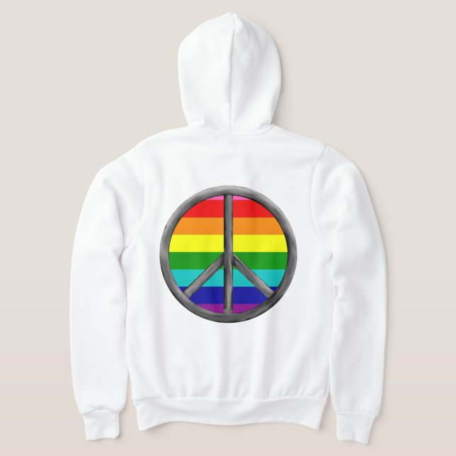 Pull À Capuche Signe de paix arc-en-ciel gay pride lgbtq (Couchage Retour)