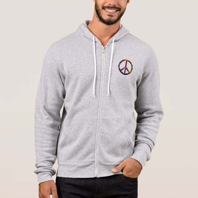 Pull À Capuche Signe de paix chromé (Devant)
