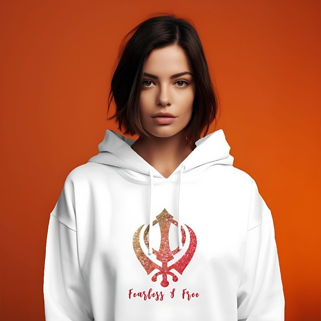 Pull À Capuche Sikh Khanda "Sans peur et libre" (Créateur téléchargé)