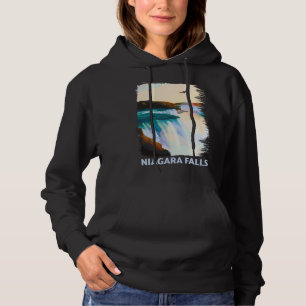 Pull À Capuche Silhouette de l'horizon de Niagara Falls Canada US