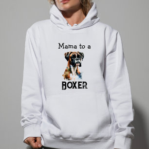 Pull À Capuche Simple Boxer Maman Brun Personnaliser
