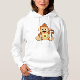 Pull À Capuche Singe avec la coupe du café