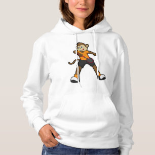 Pull À Capuche Singe comme joueur de tennis avec raquette de tenn