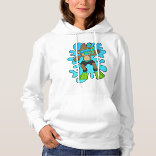 Pull À Capuche Singe comme plongeur avec tuba