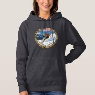 Pull À Capuche Ski Whitefish, Montana, skieuse femme